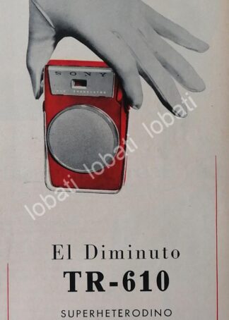 CARTEL ANTIGUO ORIGINAL DE RADIOS DE BOLSILLO SONY TR-610 1959 /349