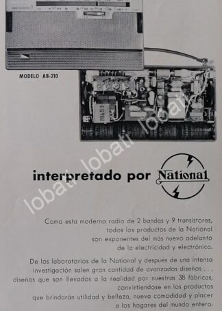 CARTEL ANTIGUO ORIGINAL DE RADIOS DE BOLSILLO NATIONAL 1959 /345
