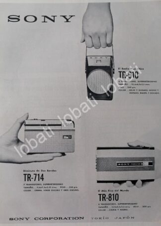 CARTEL ANTIGUO ORIGINAL DE RADIOS SONY DE BOLSILLO SERIE TR / 1955 /344