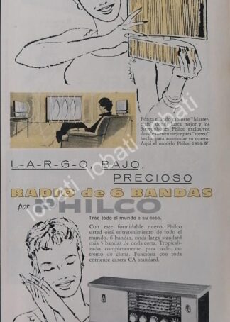 CARTEL ANTIGUO ORIGINAL DE RADIOS PHILCO STEREOPHONE TROPIC 101 1959 /343