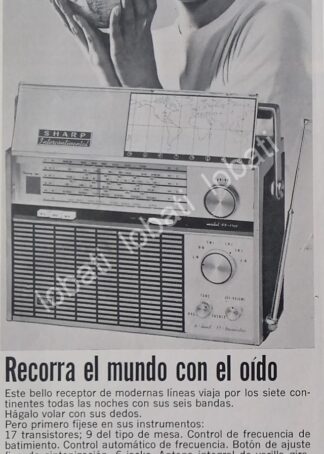 CARTEL ANTIGUO ORIGINAL DE RADIOS SHARP FV-1700 INTERCONTINENTAL 1965 /318