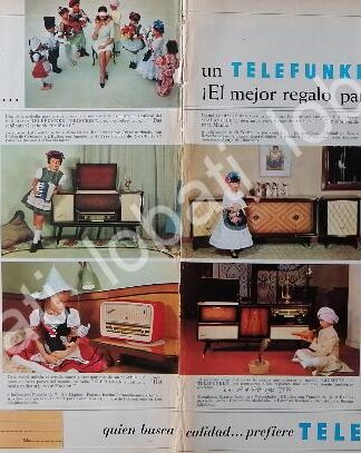 CARTEL ANTIGUO ORIGINAL DE RADIOS, TELEVISORES Y CONSOLAS TELEFUNKEN 1960s /317