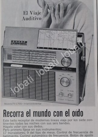 CARTEL ANTIGUO ORIGINAL DE RADIOS SHARP FV-1700 1965 /316
