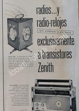 CARTEL ANTIGUO ORIGINAL DE RADIOS ZENITH 1960s /315