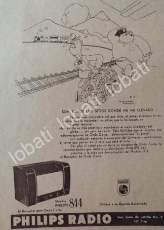 CARTEL ANTIGUO ORIGINAL DE RADIOS PHILIPS 814 1949 /314