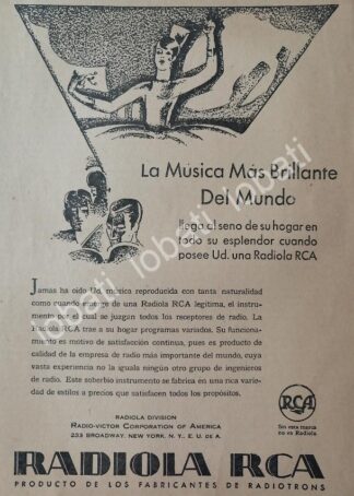 CARTEL ANTIGUO ORIGINAL DE RADIOLA RCA 1927 /311