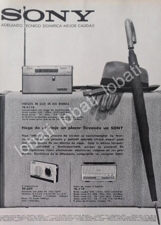 CARTEL ANTIGUO ORIGINAL DE DE RADIOS SONY TR-815B Y MAS 1960s /310