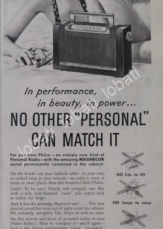 CARTEL ANTIGUO ORIGINAL DE DE RADIOS PHILCO 631 1950 /309