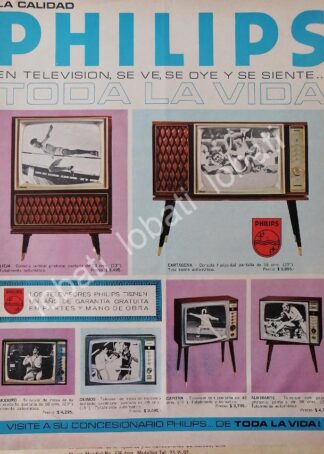 CARTEL ANTIGUO ORIGINAL DE TELEVISORES Y CONSOLAS PHILIPS 1968 /303