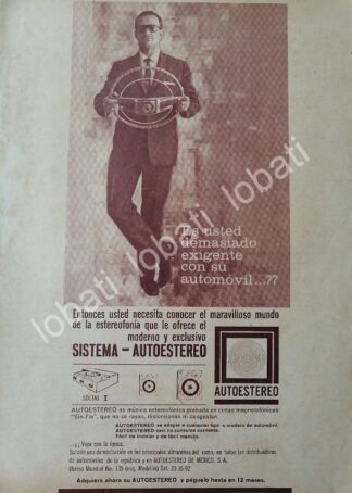 CARTEL ANTIGUO ORIGINAL DE AUTOESTEREO SOLTAJ I  1956 /85 SUPER RARO /302