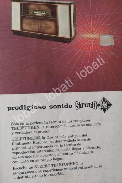 CARTEL ANTIGUO ORIGINAL DE FOLLETO TRIPTICO RADIOS Y CONSOLAS TELEFUNKEN 1960s /301 - Image 2