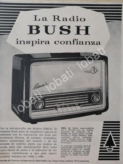 CARTEL ANTIGUO ORIGINAL DE SET DE 4 MINI AFICHES RADIOS BUSH 1950s/ 299 - Image 5
