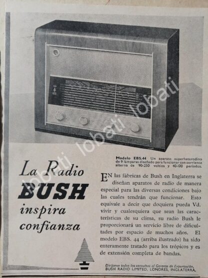 CARTEL ANTIGUO ORIGINAL DE SET DE 4 MINI AFICHES RADIOS BUSH 1950s/ 299 - Image 4