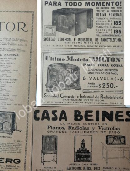 CARTEL ANTIGUO ORIGINAL DE SET DE 7 MINI CARTELES DE RADIOS 1920s - 50s / 273 - Image 4