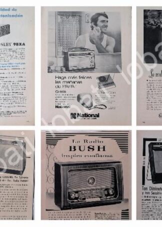 CARTEL ANTIGUO ORIGINAL DE SET DE 6 MINI CARTELES DE RADIOS 1920s - 50s / 272