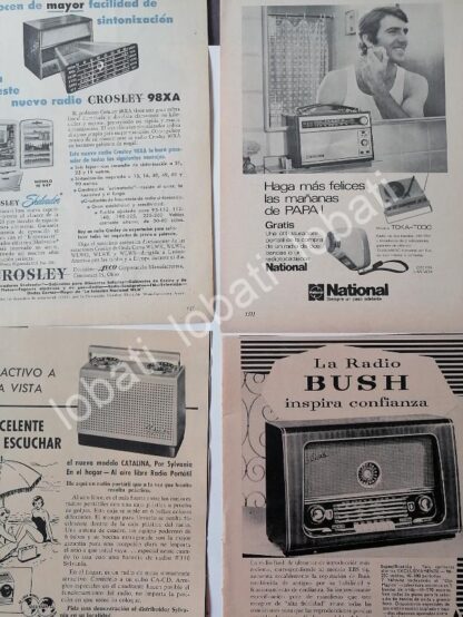 CARTEL ANTIGUO ORIGINAL DE SET DE 6 MINI CARTELES DE RADIOS 1920s - 50s / 272 - Image 3