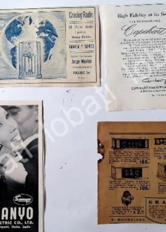 CARTEL ANTIGUO ORIGINAL DE SET DE 5 MINI CARTELES DE RADIOS 1930s - 50s / 271