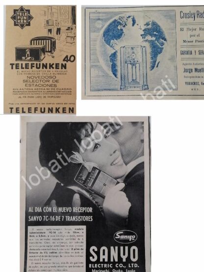 CARTEL ANTIGUO ORIGINAL DE SET DE 5 MINI CARTELES DE RADIOS 1930s - 50s / 271 - Image 3