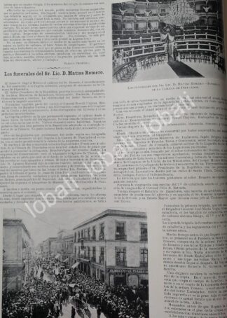 CARTEL ANTIGUO ORIGINAL DE FUNERALES DE MATIAS ROMERO 1899