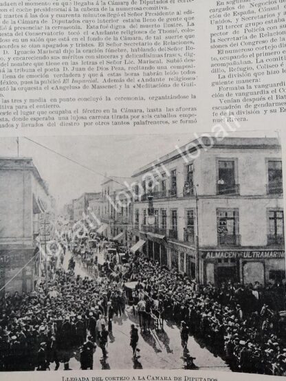 CARTEL ANTIGUO ORIGINAL DE FUNERALES DE MATIAS ROMERO 1899 - Image 2