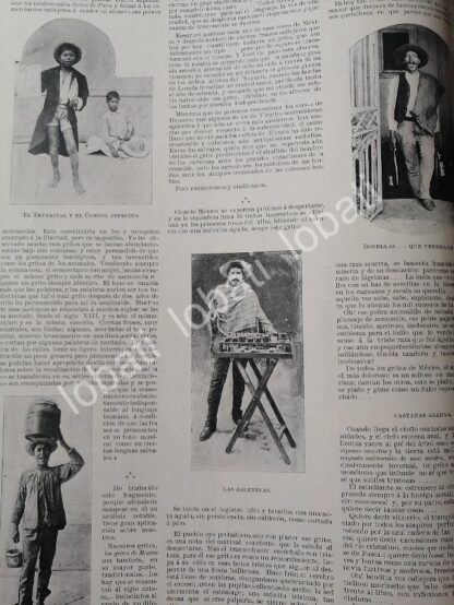 CARTEL ANTIGUO ORIGINAL DE LOS PREGONEROS (GRITOS DE MEXICO ) 1899 - Image 2