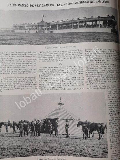 CARTEL ANTIGUO ORIGINAL DE PORFIRIO DIAZ EN REVISTA Y EJERCICIOS MILITARES. SAN LAZARO 1899 MLT - Image 3