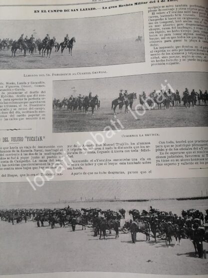 CARTEL ANTIGUO ORIGINAL DE PORFIRIO DIAZ EN REVISTA Y EJERCICIOS MILITARES. SAN LAZARO 1899 MLT - Image 7