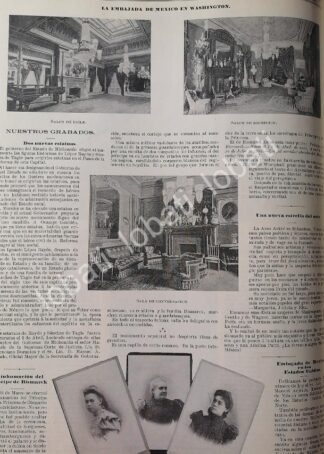 CARTEL ANTIGUO ORIGINAL DE LA EMBAJADA MEXICANA EN WASHINGTON 1899 /PLT