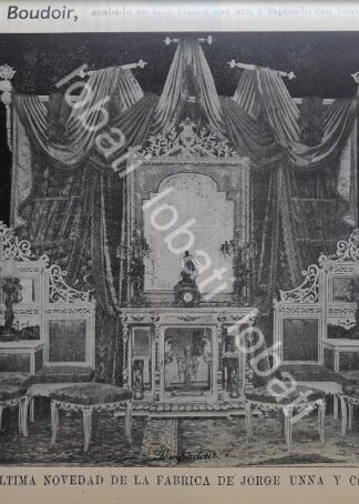 CARTEL ANTIGUO ORIGINAL DE FABRICA DE MUEBLES JORGE UNNA. 1899 Y OTRAS / 774