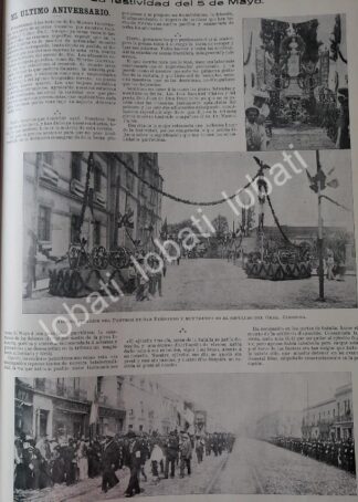 CARTEL ANTIGUO ORIGINAL DE DESFILE Y FIESTAS DEL 5 DE MAYO, 1899 D.F