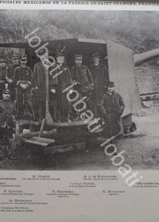 CARTEL ANTIGUO ORIGINAL DE TNT. MANUEL MONDRAGON Y OFICIALES EN FRANCIA 1899 / MLT