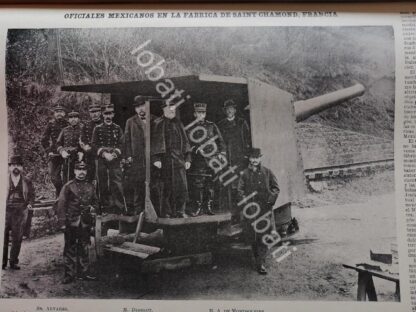 CARTEL ANTIGUO ORIGINAL DE TNT. MANUEL MONDRAGON Y OFICIALES EN FRANCIA 1899 / MLT - Image 2