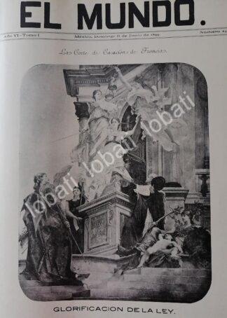 PORTADA ANTIGUA ORIGINAL  1899. GLORIFICACION DE LA LEY. DE: R. BAUDRY / ARTE