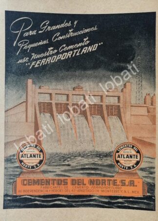 CARTEL ANTIGUO ORIGINAL DE CEMENTOS DEL NORTE 1957. MONTERREY /748