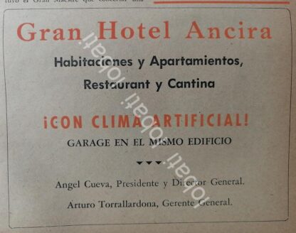 CARTEL ANTIGUO ORIGINAL DE SET DE 5 AFICHES. HOTEL ANCIRA DE MONTERREY 1940s-50s /725 - Image 6