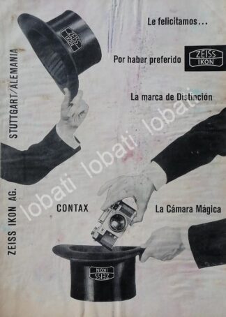 CARTEL ANTIGUO ORIGINAL DE CAMARAS FOTOGRAFICAS ZEISS IKON CONTAX 1954 /599