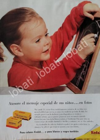 CARTEL ANTIGUO ORIGINAL DE ROLLO DE PELICULA KODAK VERICHROME & KODACHROME 1957 /594