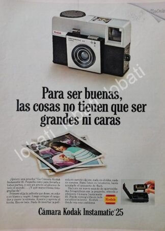 CARTEL ANTIGUO ORIGINAL DE CAMARAS FOTOGRAFICAS KODAK INSTAMATIC 25 1968 /588