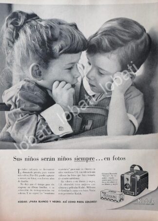 CARTEL ANTIGUO ORIGINAL DE CAMARAS KODAK BROWNIE FIESTA 1958 /580