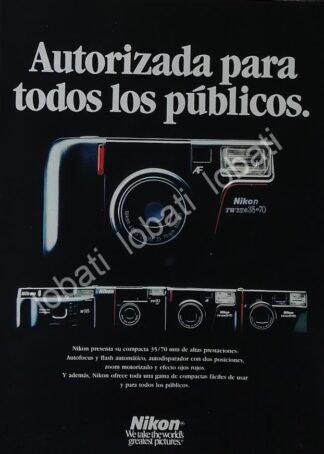 CARTEL ANTIGUO ORIGINAL DE CAMARAS NIKON SERIE TW 1980s /576