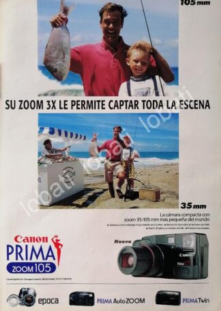 CARTEL ANTIGUO ORIGINAL DE CAMARAS FOTOGRAFICAS CANON PRIMA ZOOM 105 1980s /575