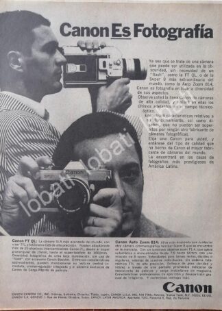 CARTEL ANTIGUO ORIGINAL DE CAMARAS FILMADORAS CANON AUTOZOOM 415 & MAS 1967 /562