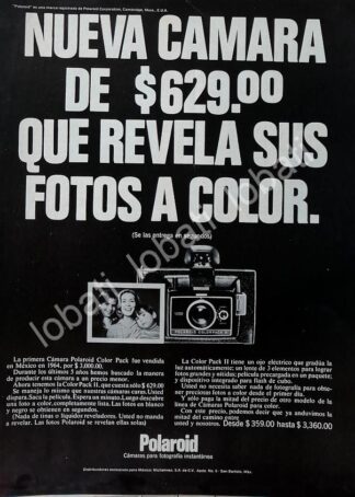 CARTEL ANTIGUO ORIGINAL DE CAMARAS POLAROID COLORPACK II 1969 /557