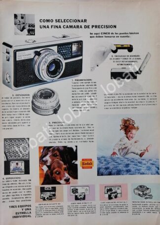 CARTEL ANTIGUO ORIGINAL DE CAMARAS KODAK INSTAMATIC 500 1964 /553