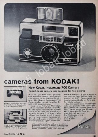 CARTEL ANTIGUO ORIGINAL DE CAMARAS KODAK INSTAMATIC 700 1970s /543