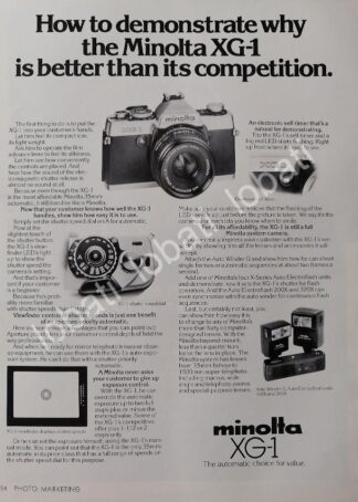 CARTEL ANTIGUO ORIGINAL DE CAMARAS FOTOGRAFICAS MINOLTA XG-1 1978 /509