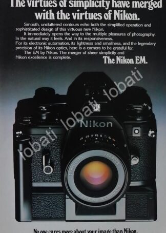 CARTEL ANTIGUO ORIGINAL DE CAMARAS FOTOGRAFICAS NIKON EM 1970s /497