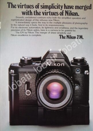CARTEL ANTIGUO ORIGINAL DE CAMARAS NIKON EM 1976 /486