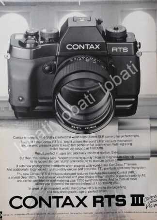 CARTEL ANTIGUO ORIGINAL DE CAMARAS FOTOGRAFICAS CONTAX RTS 1980s /468