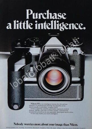 CARTEL ANTIGUO ORIGINAL DE CAMARAS FOTOGRAFICAS NIKON FE 1970s /459